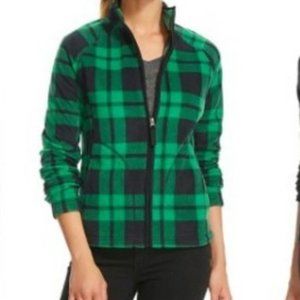 Merona Green Buffalo Plaid Fleece Zip Up